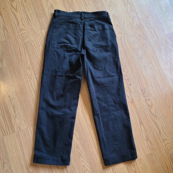 EVERLANE THE CROPPED STRAIGHT REGULAR UTILITY PANTS stretch cotton black sz 4 - Picture 4 of 7